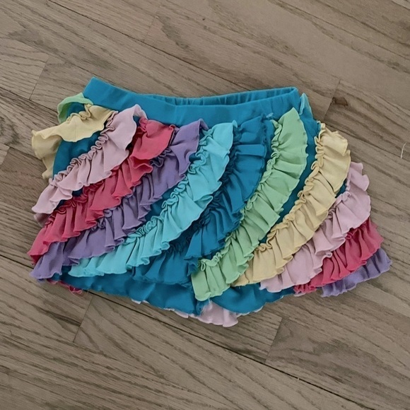 Lemon loves lime girls ruffle skort size 8 Rainbow colors pink purple blue green - Picture 2 of 6